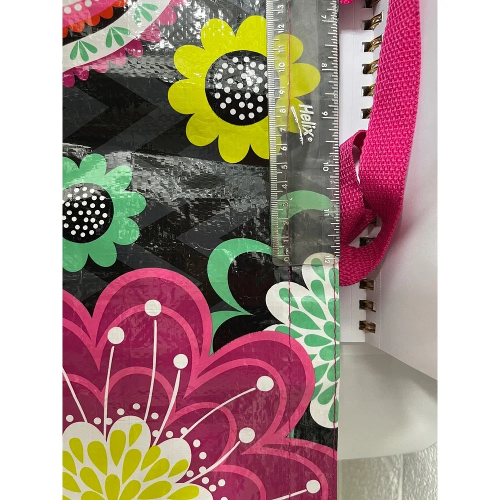Vera Bradley Reusable Tote Bag Floral‎ Paisley Chevron Black Pink Recycled
